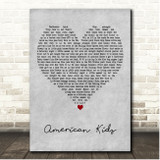 Kenny Chesney American Kids Grey Heart Song Lyric Print