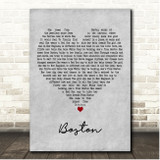 Kenny Chesney Boston Grey Heart Song Lyric Print