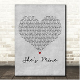 Kip Moore She's Mine Grey Heart Song Lyric Print