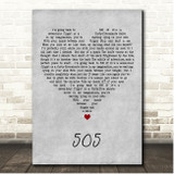 Arctic Monkeys 505 Grey Heart Song Lyric Print