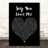 Jessie Ware Say You Love Me Black Heart Song Lyric Print