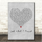 Lady Gaga Look What I Found Grey Heart Song Lyric Print