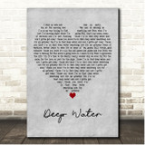 Landon McNamara Deep Water Grey Heart Song Lyric Print
