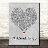 Laura Branigan Shattered Glass Grey Heart Song Lyric Print