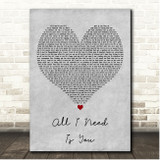 Lecrae All I Need Is You Grey Heart Song Lyric Print