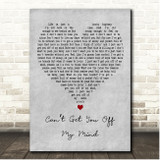 Lenny Kravitz Cant Get You Off My Mind Grey Heart Song Lyric Print