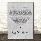 Lil Peep x Horse Head Right Here Grey Heart Song Lyric Print