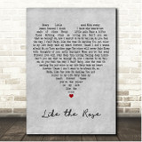 B Witched Like the Rose Grey Heart Song Lyric Print