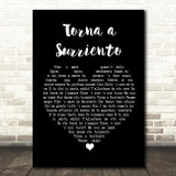 Luciano Pavarotti Torna a Surriento Black Heart Song Lyric Print
