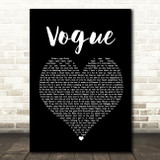 Madonna Vogue Black Heart Song Lyric Print