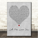Ne-Yo Let Me Love You Grey Heart Song Lyric Print