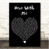 Marshmello Here With Me Black Heart Song Lyric Print
