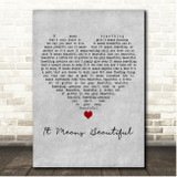Original West End Cast - Everybody's Talking About Jamie It Means Beautiful Grey Heart Song Lyric Print