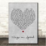 Paul Weller Wings of Speed Grey Heart Song Lyric Print