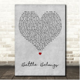 Phil Wickham Battle Belongs Grey Heart Song Lyric Print