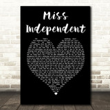 Ne-Yo Miss Independent Black Heart Song Lyric Print