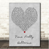 ABBA Nina, Pretty Ballerina Grey Heart Song Lyric Print