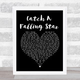 Perry Como Catch A Falling Star Black Heart Song Lyric Print