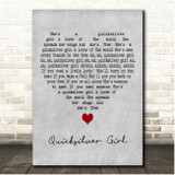 Steve Miller Band Quicksilver Girl Grey Heart Song Lyric Print