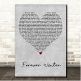 Taylor Swift Forever Winter Grey Heart Song Lyric Print
