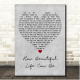 The Lathums How Beautiful Life Can Be Grey Heart Song Lyric Print