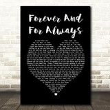 Shania Twain Forever And For Always Black Heart Song Lyric Print