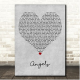 Tom Walker Angels Grey Heart Song Lyric Print