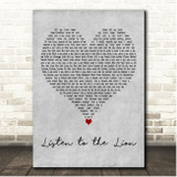 Van Morrison Listen to the Lion Grey Heart Song Lyric Print