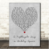 Vera Lynn A Nightingale Sang in Berkeley Square Grey Heart Song Lyric Print
