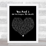 Stevie Wonder You And I (We Can Conquer The World) Black Heart Song Lyric Print