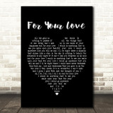 Stevie Wonder For Your Love Black Heart Song Lyric Print