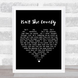 Stevie Wonder Isn't She Lovely Black Heart Song Lyric Print