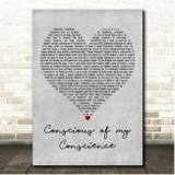 Womack & Womack Conscious of my conscience Grey Heart Song Lyric Print