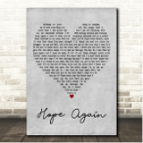 Zach Bryan Hope Again Grey Heart Song Lyric Print