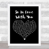 Texas So In Love With You Black Heart Song Lyric Print