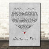 Bryan Adams Hearts on Fire Grey Heart Song Lyric Print