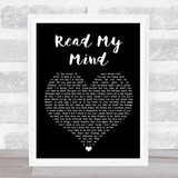 The Killers Read My Mind Black Heart Song Lyric Print