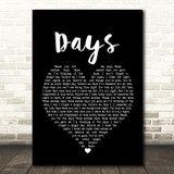 The Kinks Days Black Heart Song Lyric Print