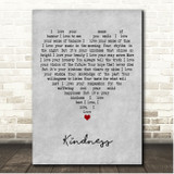 David Wilcox Kindness Grey Heart Song Lyric Print