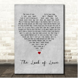 Dusty Springfield The Look of Love Grey Heart Song Lyric Print
