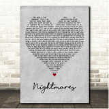 easy life Nightmares Grey Heart Song Lyric Print