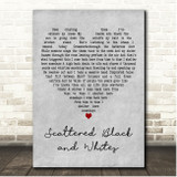 Elbow Scattered Black and Whites Grey Heart Song Lyric Print