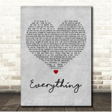 Ella Mai feat. John Legend Everything Grey Heart Song Lyric Print
