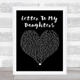 Uncle Kracker Letter To My Daughters Black Heart Song Lyric Print