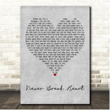 Eric Church Never Break Heart Grey Heart Song Lyric Print