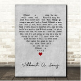 Frank Sinatra Without A Song Grey Heart Song Lyric Print