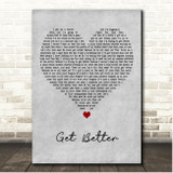 Frank Turner Get Better Grey Heart Song Lyric Print