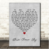 George Strait Blue Clear Sky Grey Heart Song Lyric Print