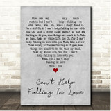 Haley Reinhart Cant Help Falling In Love Grey Heart Song Lyric Print