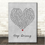 Harry Styles Keep Driving Grey Heart Song Lyric Print